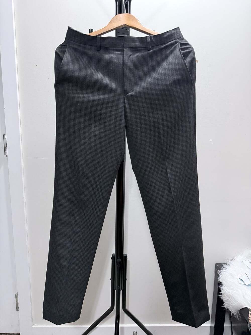 Lauren Ralph Lauren Men's Dark Charcoal Grid Pattern Dress Trousers Golf 30W m